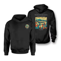 Thumbnail for VINTAGE G4372 - The Tram To The Tarmac - Double-Side Hoodie design on black double side