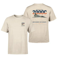 Thumbnail for Dassault Mirage 2000C RDI design on beige t-shirt, double-side print