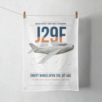 Thumbnail for Saab J 29F Tunnan design on white towel