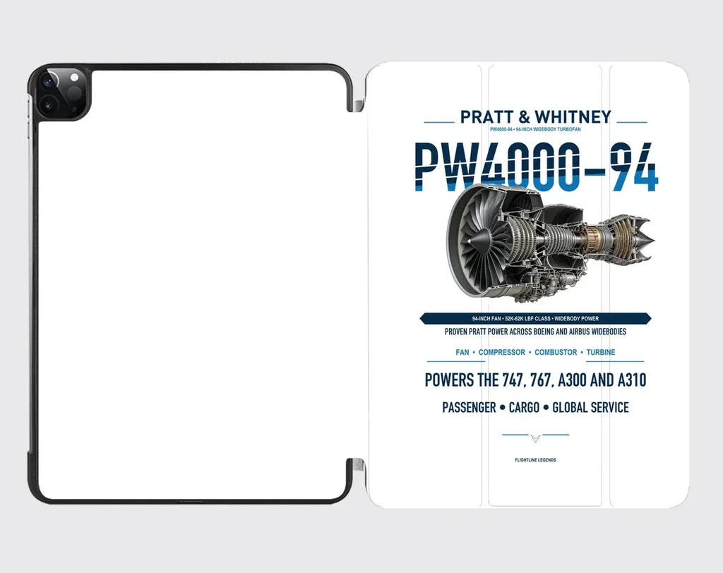 PW4000-94 design on white ipad tablet case