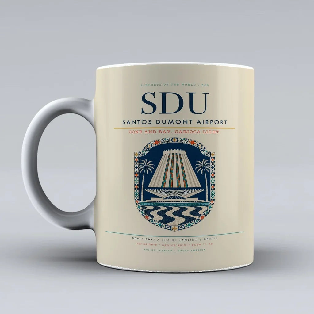 Dumont Airport SDU Mug design on beige santos