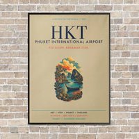 Thumbnail for Phuket International Airport HKT vertical canvas print - framed - beige background
