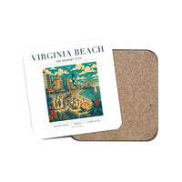 Thumbnail for VIRGINIA BEACH - Poster - Coaster - White
