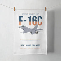 Thumbnail for F-16C Fighting Falcon See All Around Turn Inside design on white towel