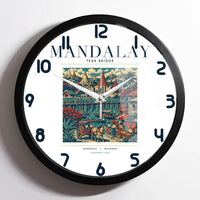 Thumbnail for MANDALAY - Poster - Wall Clock Framed - White