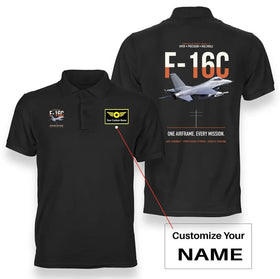 F-16C Fighting Falcon One Airframe Every Mission Premium Polo T-Shirts