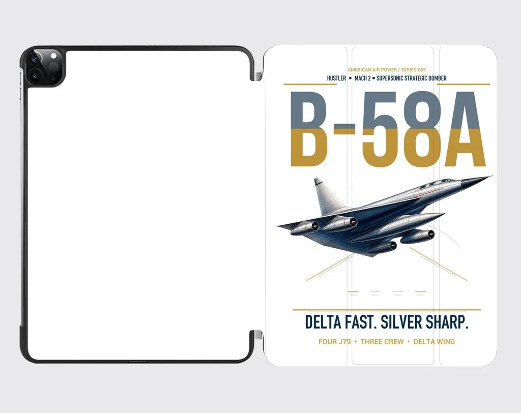 B-58A Hustler design on white ipad tablet case
