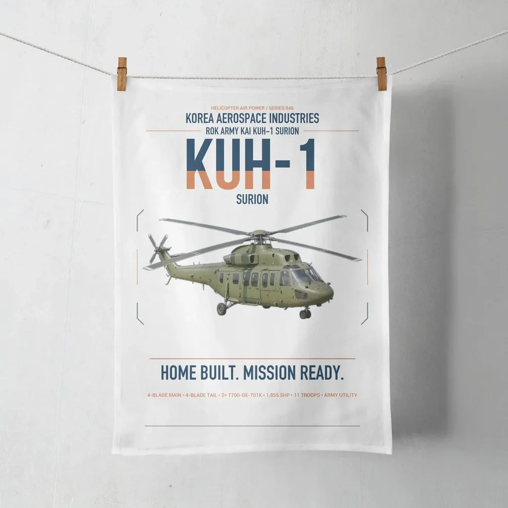 Korea Aerospace Industries KUH-1 Surion design on white towel