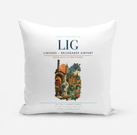 Thumbnail for Limoges – Bellegarde Airport (LIG) design on white pillow