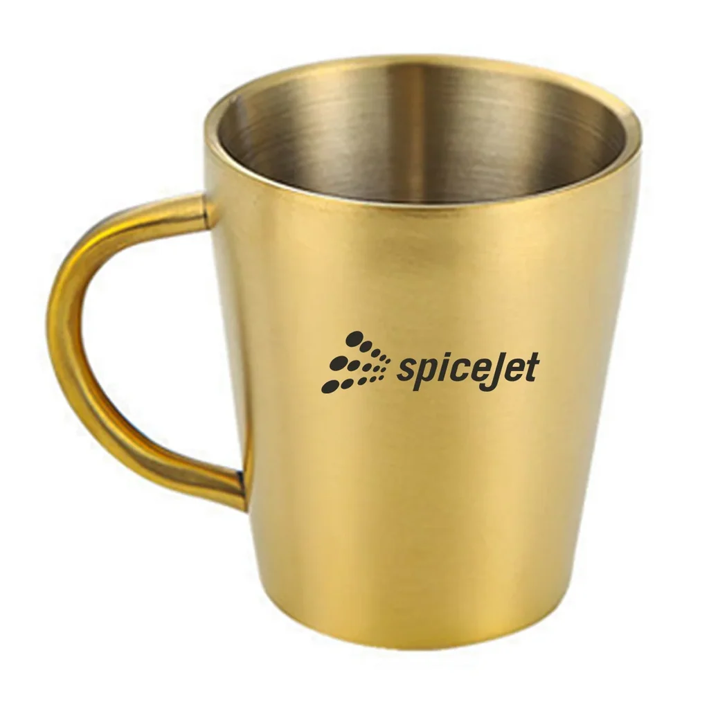 SpiceJet Stainless Steel Coffee mug in gold