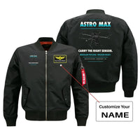 Thumbnail for Freefly Astro Max design on black bomber with custom name badge