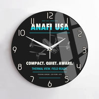 Thumbnail for Parrot ANAFI USA design on black no frame wall clock