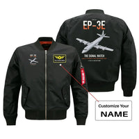 Thumbnail for EP-3E ARIES II design on black+name bomber jacket, double-side print