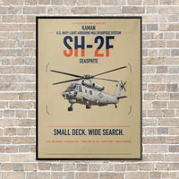 Thumbnail for Kaman SH-2F Seasprite vertical canvas print - framed - beige background