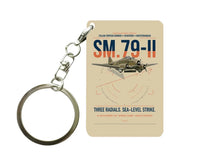 Thumbnail for Savoia-Marchetti SM.79-II Sparviero design on beige designed key chain, double-side print