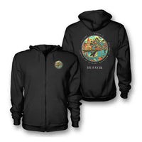 Thumbnail for HUSAVIK - Badge - Zipped Hoodie - Black