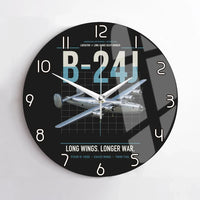 Thumbnail for B-24J Liberator design on black no frame wall clock