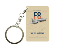 Thumbnail for Gloster Meteor F8 design on beige designed key chain, double-side print