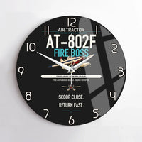 Thumbnail for Air Tractor AT-802F Fire Boss design on black no frame wall clock