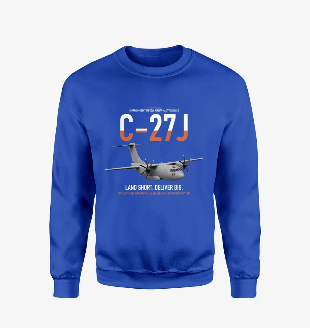 C-27J Spartan design on blue sweatshirt