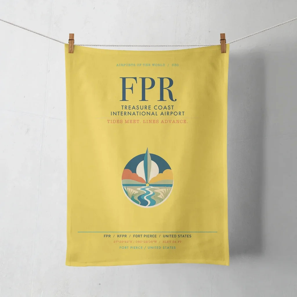 Treasure Coast International Airport (FPR) design on yellow towel