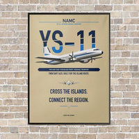 Thumbnail for NAMC YS-11A vertical canvas print - framed - beige background