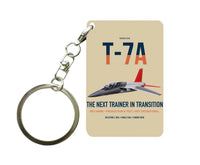 Thumbnail for T-7A Red Hawk design on beige designed key chain, double-side print