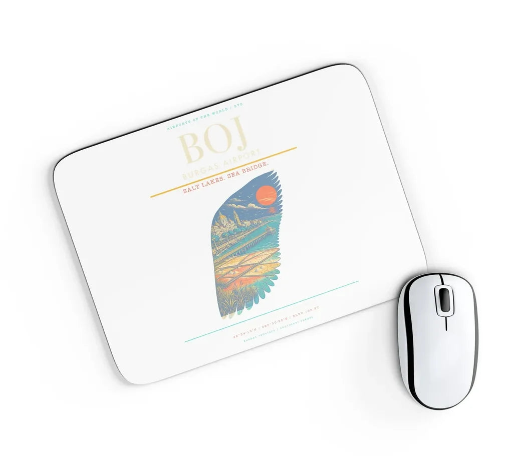 Burgas Airport BOJ Mouse-Pad Rectangle - White