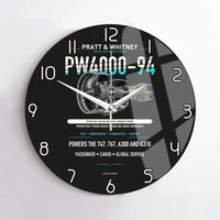 Thumbnail for PW4000-94 design on black no frame wall clock