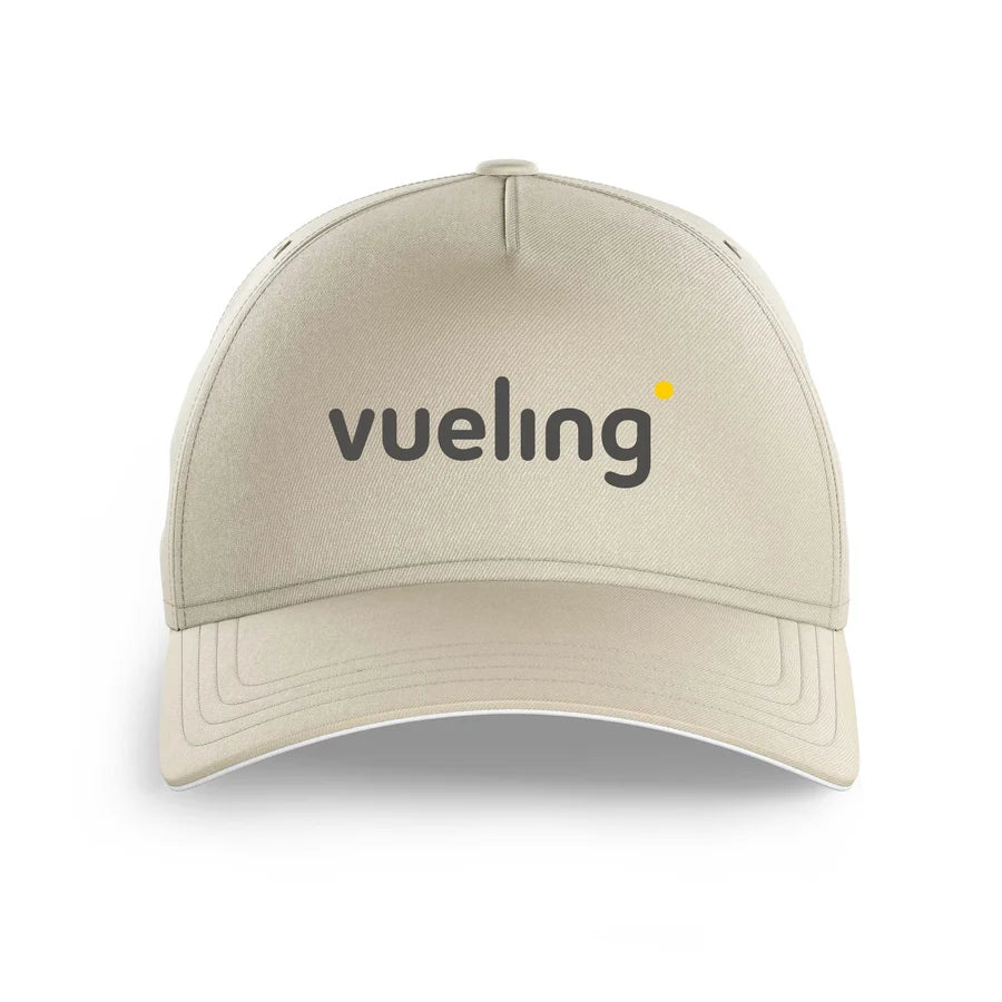Vueling Airlines logo printed on beige cap