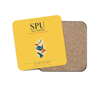 Thumbnail for Split Airport (SPU) design on yellow 1 piece coaster