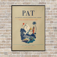 Thumbnail for Jay Prakash Narayan International Airport PAT vertical canvas print - framed - beige background