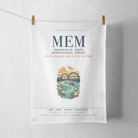 Thumbnail for Frederick W. Smith International Airport Memphis (MEM) design on white towel