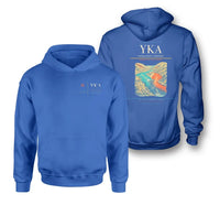 Thumbnail for Kamloops Airport (YKA) design on blue double-side hoodie