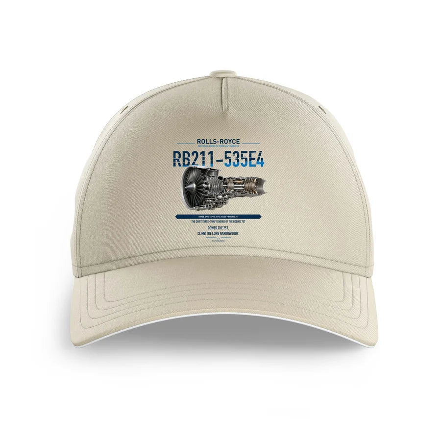 RB211-535E4 design on beige printed hat