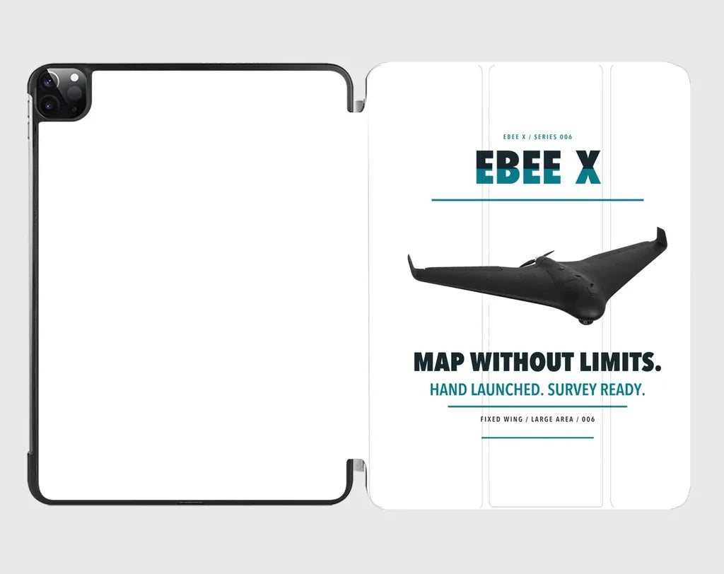 AgEagle eBee X design on white ipad tablet case