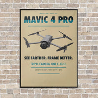 Thumbnail for DJI Mavic 4 Pro vertical canvas print - framed - beige background