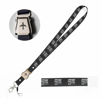 Boeing 757 & Rolls Royce Engine (RB211) seat belt lanyard - black