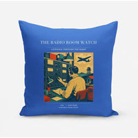 Thumbnail for VINTAGE G4514 - The Radio Room Watch - Designed Pillows design on blue