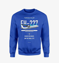 Thumbnail for Fairchild Hiller FH-227B design on blue sweatshirt