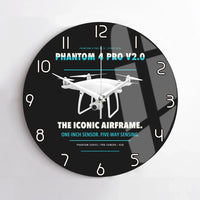 Thumbnail for DJI Phantom 4 Pro V2.0 design on black no frame wall clock