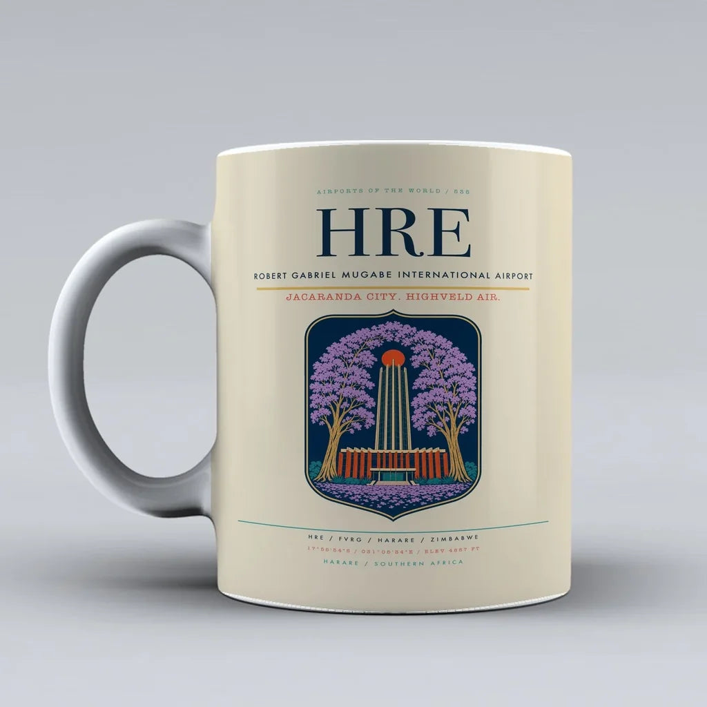 Gabriel Mugabe International Airport HRE Mug design on beige robert