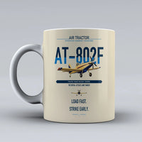 Thumbnail for Air Tractor AT-802F design on beige ceramic mug, double-side print