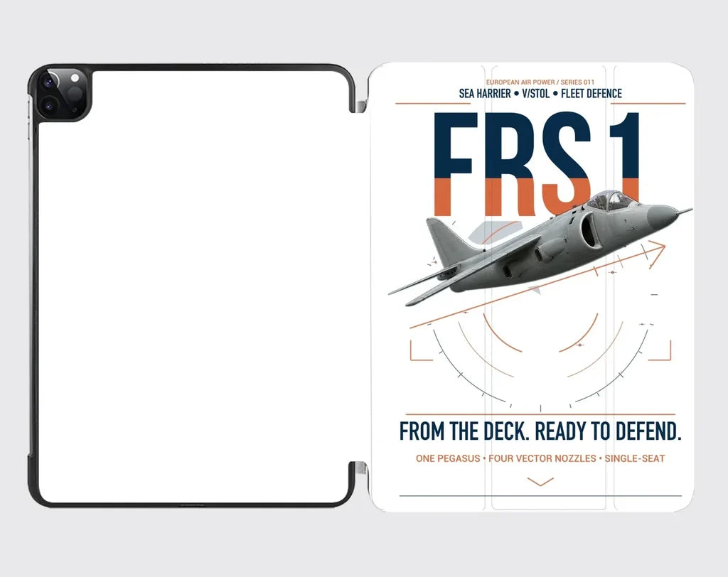 British Aerospace Sea Harrier FRS.1 design on white ipad tablet case