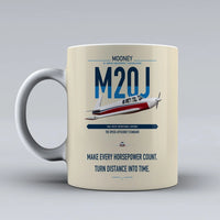 Thumbnail for Mooney M20J 201 design on beige ceramic mug, double-side print