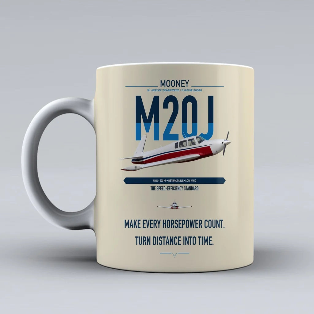 Mooney M20J 201 design on beige ceramic mug, double-side print