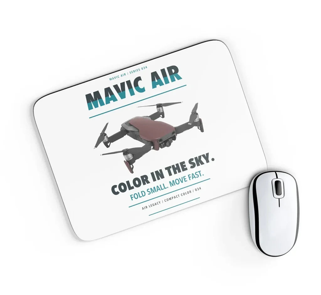 DJI Mavic Air design on white rectangle mouse pad