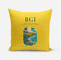 Thumbnail for Grantley Adams International Airport (BGI) design on yellow pillow