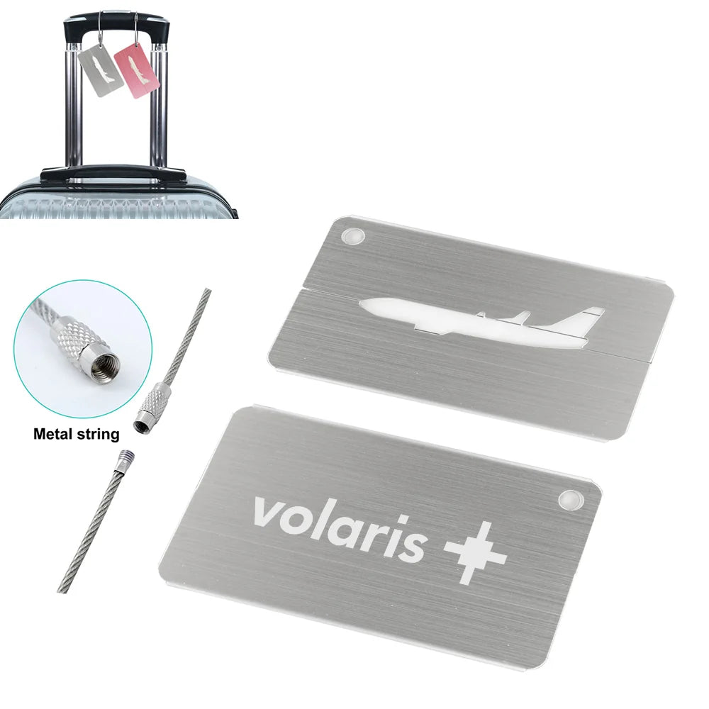 Volaris Aluminum Airplane Luggage tag in silver