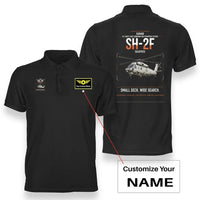 Thumbnail for Kaman SH-2F Seasprite design on black+name double-side polo t-shirt, double-side print